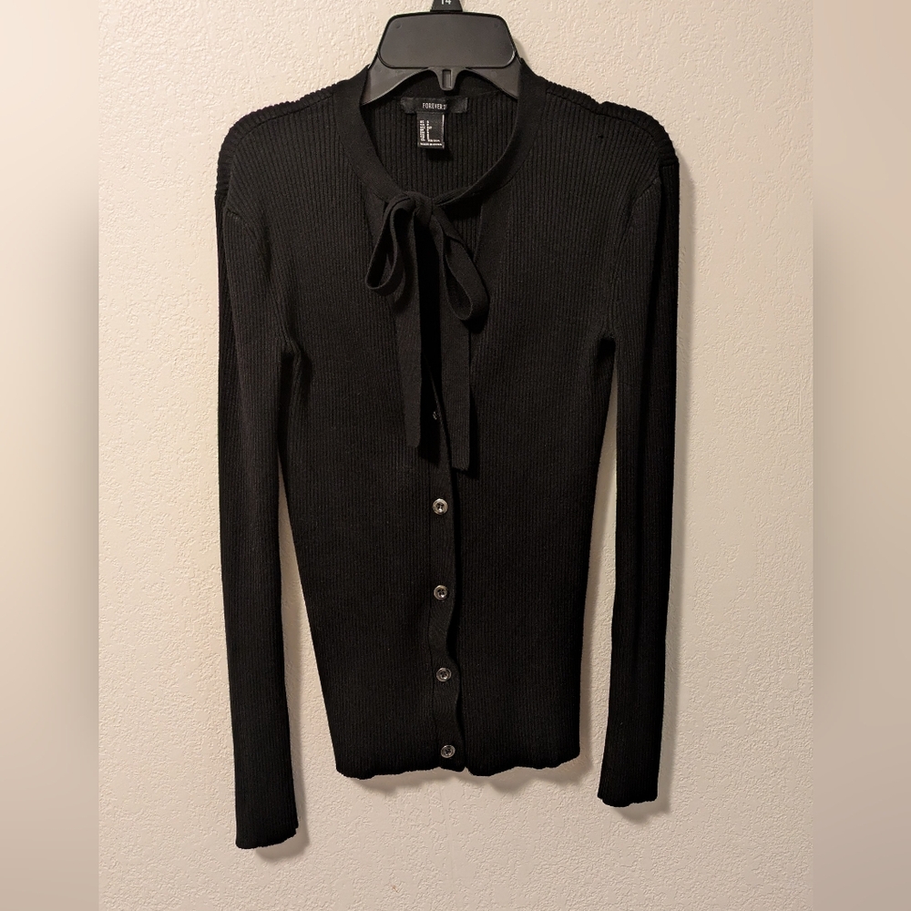 Forever 21  Knit Sweater With Neck Tie - Picture 2 of 4